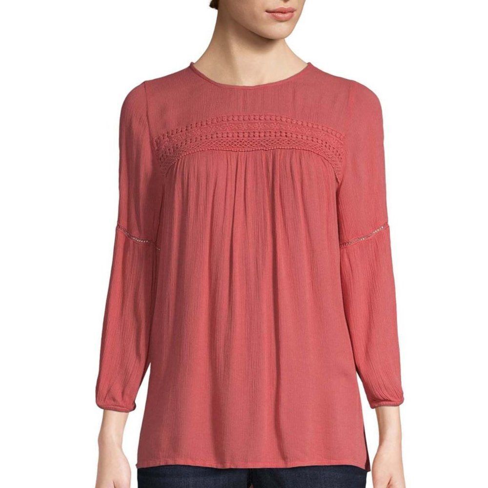 NWT St. John's Bay Crew Embroidered Blouse | XXLT